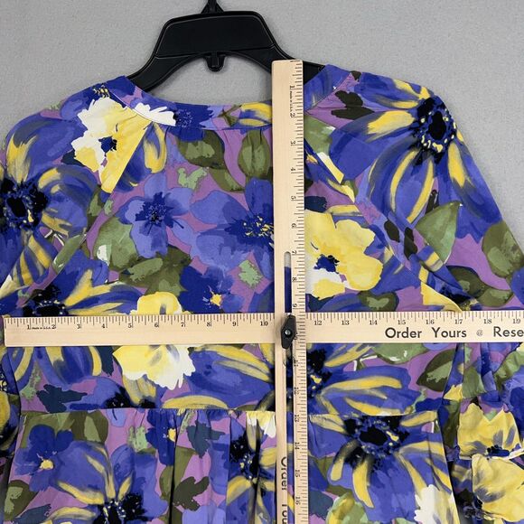 Fig and Flower Dress Womens Small Purple Yellow Boho Ruffle Layer Flowy Feminine - Picture 9 of 14